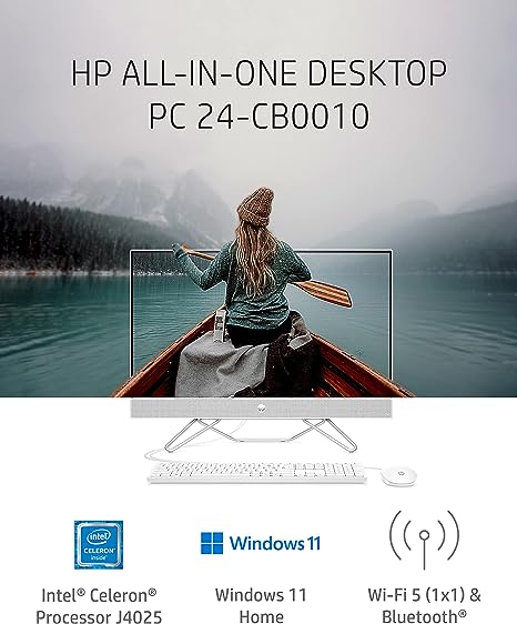 HP All-in-One Desktop 23.8” FHD J4025 8GB 256 GB SSD 24-CB0010 - Starry White - Like New