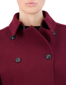 COLE HAAN WOMEN'S FLARED TRENCH SLICK WOOL COAT - SIZE: WOMEN 2 - BORDEAUX - Brand New