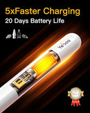 YEBOS STYLUS PENCIL FOR APPLE IPAD – LONGEST BATTERY LIFE 5X - WHITE - Brand New