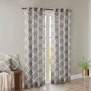 MADISON PARK SARATOGA WINDOW CURTAIN LIGHT FILTERING PRINT 1 PANEL - GRAY/WHITE - Like New