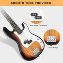 GLARRY Full Size Electric Bass Guitar 4 String Exquisite, B09K75R294 - Sunset - Brand New
