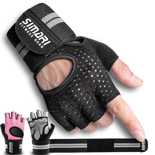 SIMARI BREATHABLE WORKOUT GLOVES MEN WOMEN PADDED LIFTING - Scratch & Dent