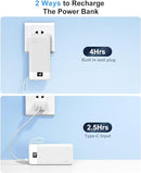 ANOUV Portable Charger Built-in Cables&AC Wall Plug 10000mAh TW1006 - WHITE Like New