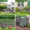BILIBOMPA 10 PANELS DECORATIVE GARDEN FENCE - 32 IN (H) X 26 FT (L) - BLACK - Like New