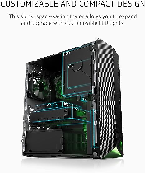 HP Pavilion Gaming Desktop AMD Ryzen 3 5300G 8GB 256GB SSD TG01-2010 - Black - Like New