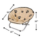 Etna Foldable Pet Bed Elevated Dog Cat Bed Round Paw Print Portable B08TL5WGQB - Brand New