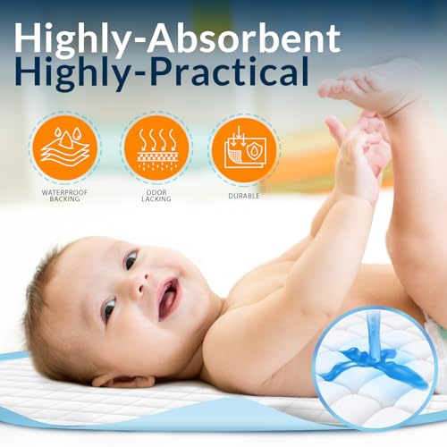 MEDPRIDE INCONTINENCE PADS DISPOSABLE KID, ELDERLY & DOG PEE PADS 50-PACK BLUE - Brand New