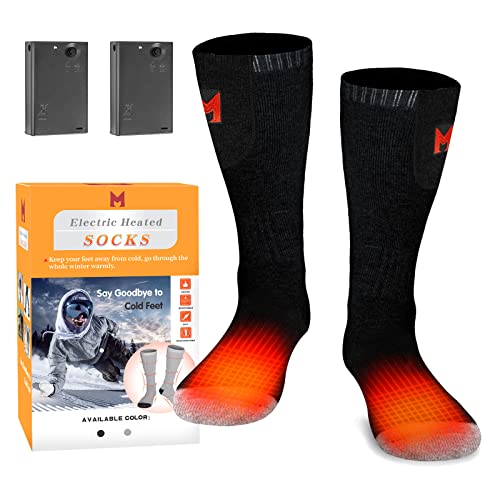 MUTOUHE HEATED SOCKS FOR MEN AND WOMEN, BATTERY HEATED SOCKS WASHABLE - BLACK - Like New