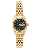 ARMITRON WOMEN'S GENUINE CRYSTAL ACCENTED BRACELET WATCH - GOLD/BLACK - Like New