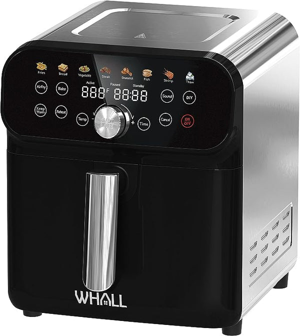 WHALL Air Fryer 5.8QT Oven LED Digital 12 Functions - Stainless - Scratch & Dent