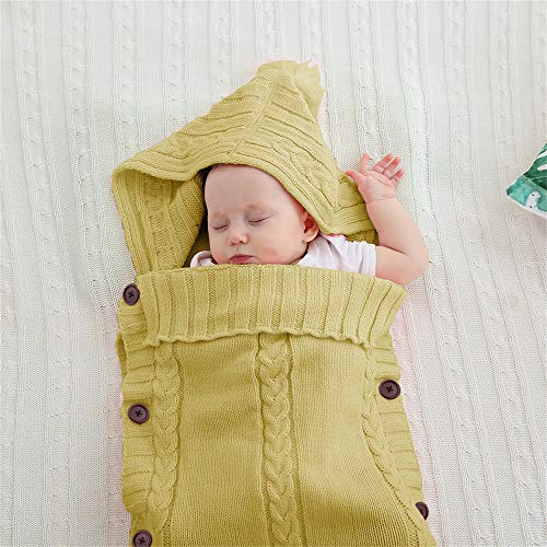 XMWEALTHY Newborn Baby Wrap Swaddle Blanket Knit Folding -Turmeric - Like New