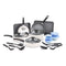 BELLA NONSTICK COOKWARE SET - ALUMINUM BAKEWARE, Pots And Pans, 21 PIECE - WHITE - Like New