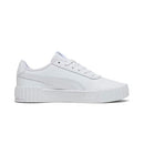PUMA CARINA LEATHER SNEAKER WOMEN 9 (AU/UK W6.5, EU W40), PUMA WHITE/PUMA SILVER - Like New