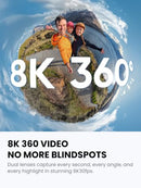 Insta360 X4 Air Lightweight 165g 8K 360 Camera Invisible Selfie Stick Effect - Like New