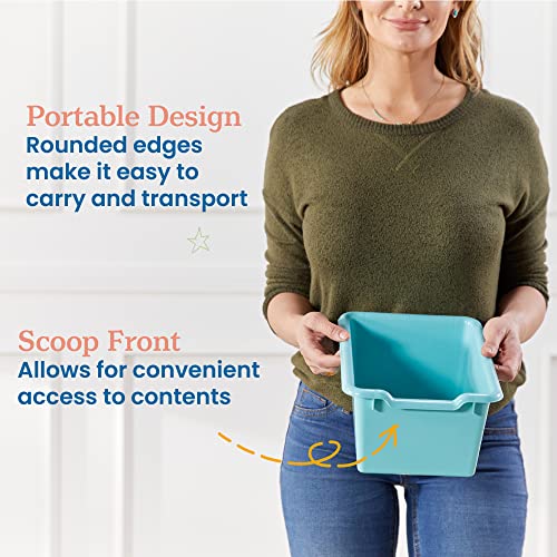 ECR4KIDS SCOOP FRONT STORAGE BIN MULTIPURPOSE ORGANIZATION 20-PIECE - SEAFOAM - Like New