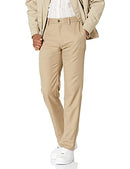 AMAZON ESSENTIALS SLIM-FIT FLAT-FRONT DRESS MEN'S PANT MEN'S 28WX28L - KHAKI - Brand New