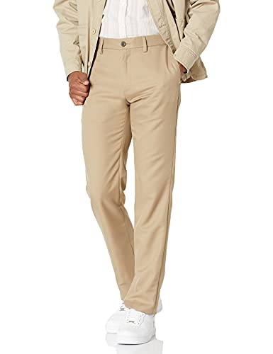 AMAZON ESSENTIALS MEN'S SLIM-FIT FLAT-FRONT DRESS PANT, SIZE :30W X 34L - KHAKI - Brand New