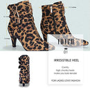 IDIFU Women's IN3 Kitten Heel Ankle Boots Pointed Toe Leopard Size 9.5 - Brand New