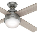 HUNTER 52" CEILING LIGHT REMOTE MATTE SILVER CC50039 - MATT SILVER - Like New
