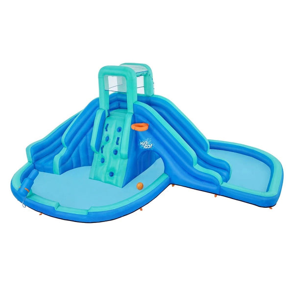 H20GO BOUNDLESS BLAST MEGA WATER PARK 2 SLIDES / TUNNEL W/ BLOWER - BLUE - Brand New