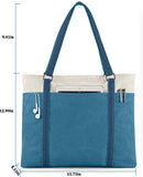 WXNOW WOMEN LAPTOP TOTE BAG CANVAS HANDBAG PURSE SHOULDER BAG - BLUE - Like New