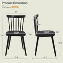 Dining Chairs Set of 2 Farmhouse Wood Spindle Back Dining Room Chairs - Black - Like New