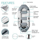 INTEX 68373EP MARINER 3 INFLATABLE BOAT 54IN OARS HIGH-OUTPUT PUMP - GRAY - Like New