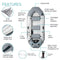 INTEX 68373EP MARINER 3 INFLATABLE BOAT 54IN OARS HIGH-OUTPUT PUMP - GRAY - Like New