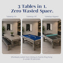 HATHAWAY LOGAN 7FT POOL TABLE COMBO SET WITH BENCHES - RUSTIC - Scratch & Dent