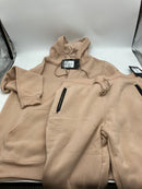 BLAZE BEAT TWO PIECE TRACK OUTFIT, HOODIE & SWEATPANTS, LARGE, CAMMEL, HR24005 - Brand New