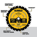 DEWALT CIRCULAR SAW BLADE 7 1/4 INCH 24 TOOTH WOOD CUTTING DWA171424B10 10 COUNT - Like New