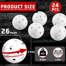 Jecery 24 Pcs Plastic Practice Baseballs White Lightweight Training Balls - Like New