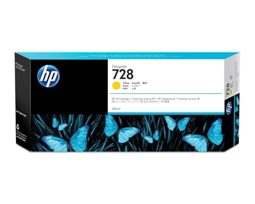 HP 728 YELLOW 300-ML GENUINE INK CARTRIDGE FOR DESIGNJET T830 MFP T730 - YELLOW - Brand New