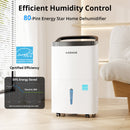 KESNOS 80 PINT DEHUMIDIFIER DOE 25 PT UP TO 5000 SQ. FT - WHITE/BLACK - Like New