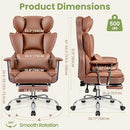 BESTFAIR ERGONOMIC OFFICE GAMING CHAIR WITH FOOTREST BIG TALL LUMBAR - BROWN - Like New