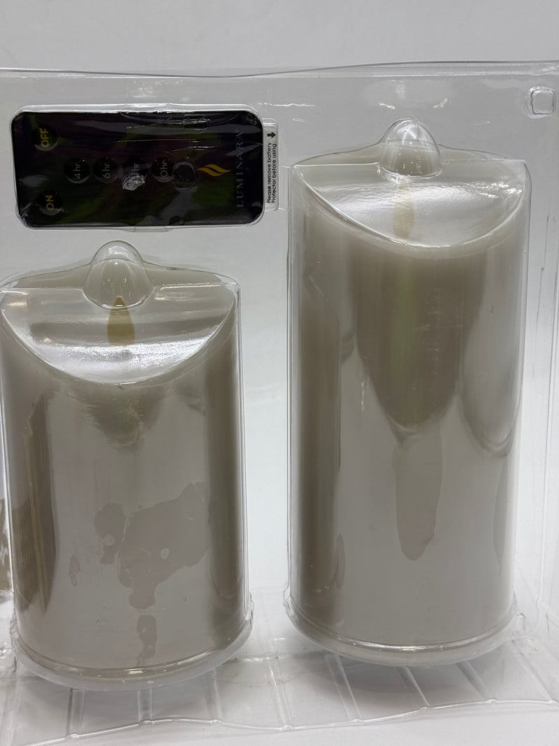 LUMINARA FLAMELESS SMOOTH - SILVER GRAY - Like New