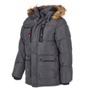 Canada Weather Gear Men's Fur Hooded Puffer Jacket - SIZE LARGE - CHARCOAL - Brand New
