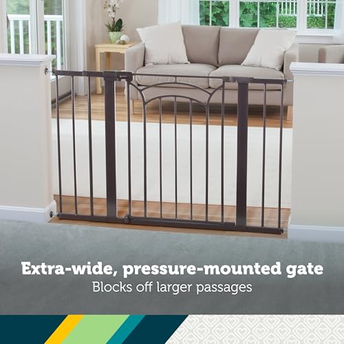 SAFETY 1ST EASY INSTALL DECOR TALL & WIDE GATE - BROWN - Like New