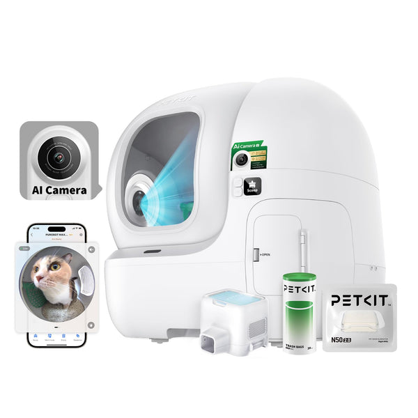 PETKIT 2025 PUROBOT MAX PRO AI CAMERA SELF CLEANING CAT LITTER 210° WIDE ANGLE - Like New