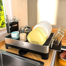 Genteen Dish Drying Rack, Stainless Steel Dish Rack with Drainboard and Spout - Like New