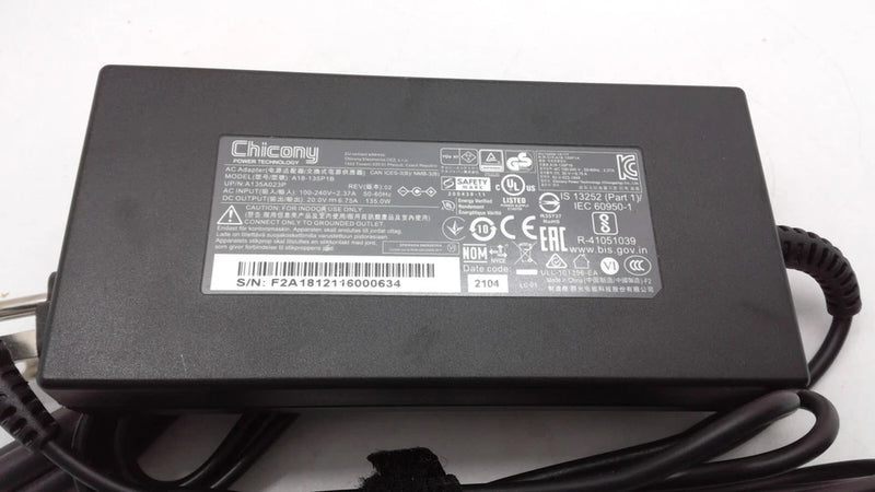 CHICONY AC ADAPTER MODEL AC INPUT 100-240V-2.37A 50-60HZ - BLACK - Like New