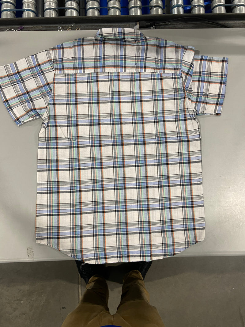 BLACK HORSE MEN'S S/S WOVEN PLAID SHIRT - MENS SMALL - MULTICOLOR WOVEN PLAID - Brand New