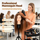 Opini 100% Real Human Hair Mannequin Head for Hairstyle Curling Practice - Brand New
