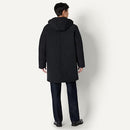 AMAZON ESSENTIALS BUTTON AND ZIP UP ALL BLACK LARGE LONG PUFFER JACKET - BLACK - Brand New