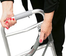 HEALTHLINE Junior Folding Walker Lightweight Deluxe 2Button 5inch Wheels Silver - Like New