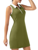 FKEEP WOMEN'S GOLF TENNIS DRESS SPORT ACTIVEWEAR V-NECK WITH SHORTS - L - YELLOW - Brand New