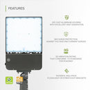 ASD LED Parking Lot Light Fixture Slip Fitter Bracket Dusk to Dawn 300W 44000LM - Brand New