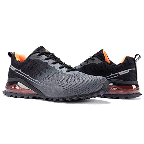 Kricely Men's Trail Running Shoes Fashion Walking Hiking Sneakers Grey - Like New