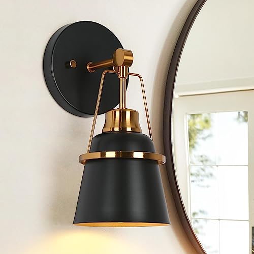 GEPOW BLACK GOLD WALL SCONCES MODERN 1-LIGHT SCONCES WALL LIGHT - BLACK/GOLD Like New