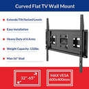 Fleximounts Curved Flat TV Wall Mount TV Bracket 32-65" B073Z97TVC - Black - Brand New